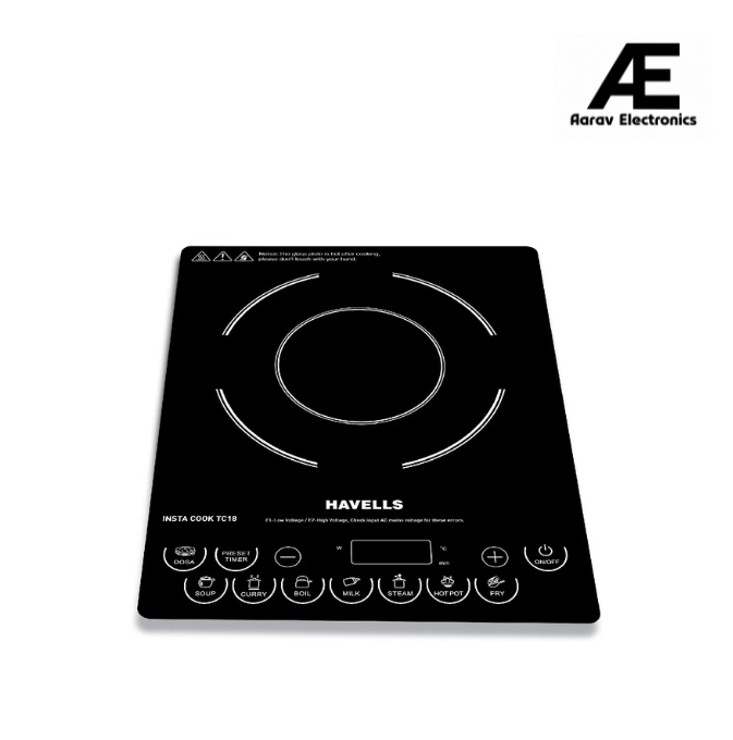Havells Induction Cooktop Tc 18 1800 Watt (Crystal Glass, Black) (Ghcicdqk180)