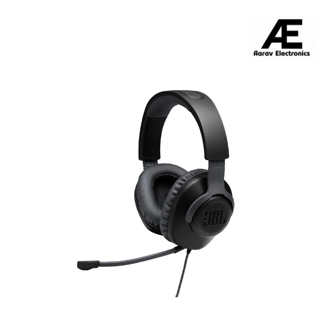 JBL Quantum 100 Wired Over Ear Gaming Headphones with Mic, 40mm Realistic Dynamic Drivers, Detachable Boom Mic, 1kHz Sensitivity, Memory Foam Cushioning, PC/Mobile/PS/Xbox/Nintendo/VR Compatible-Black