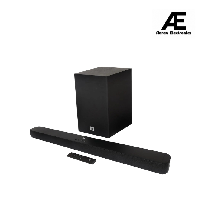 JBL Cinema SB180, Wireless Subwoofer for Extra Deep Bass, 2.1 Channel Home Theatre with Remote, HDMI ARC, Bluetooth &amp; Optical Connectivity (220W)