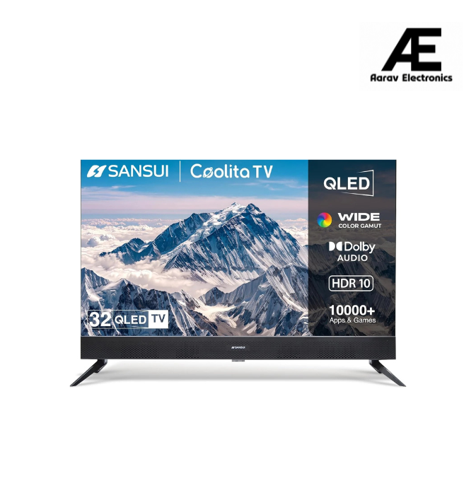 SANSUI 2025 New Launch 80 cm (32) | QLED HD Smart Coolita 3.0 with in Built Sound Bar| Dolby Audio | Surround Sound | 60Hz Refresh Rate| A+ Panel LED TV (JSS32CSQLED)