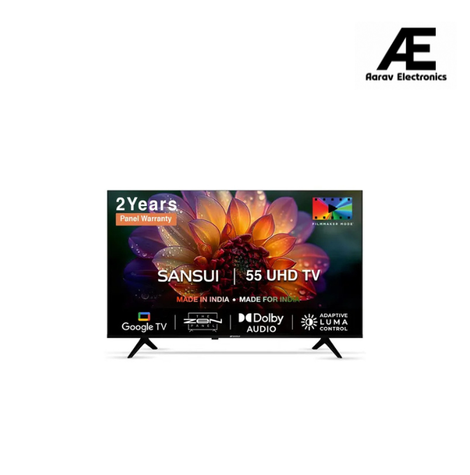 Sansui 55 inch (139 cm) 4K Ultra HD Smart LED TV with Dolby and DTS Audio, Google TV, Google Assistant | JSW55GSUHD (2024 Model Edition)