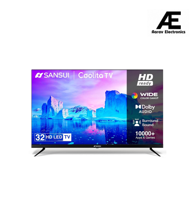 SANSUI 80 cm (32)| HD Ready Smart Coolita TV | Dolby Audio| Surround Sound | A+ Panel | 16.7 Million Colors | Wi-Fi Enabled| 60Hz Refresh Rate LED TV (JSWP32CSHD)