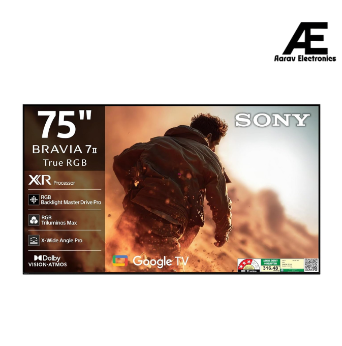 Sony BRAVIA 7II 75 Inch 4K Google TV K-75XR70M2 | True RGB LED, 120Hz, XR Processor, Dolby Atmos