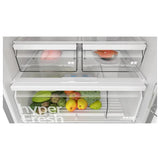 Bosch Series 6 542 L Frost Free Double Door Refrigerator, Freezer on Top, Total No Frost, Brushed Steel Anti-Fingerprint, 186 x 75 cm (KDN76AID0I)