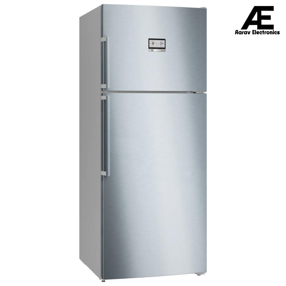 Bosch Series 6 542 L Frost Free Double Door Refrigerator, Freezer on Top, Total No Frost, Brushed Steel Anti-Fingerprint, 186 x 75 cm (KDN76AID0I)