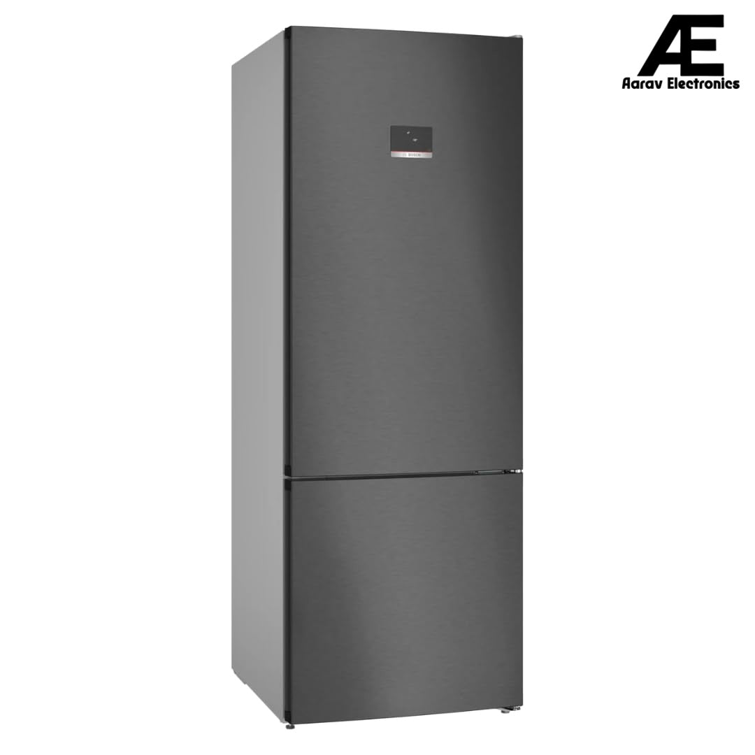 Bosch Series 4 508 L Free-Standing Fridge-Freezer with Bottom Freezer, Total No Frost, Brushed Black Steel Anti-Fingerprint (KGN56CX41I)
