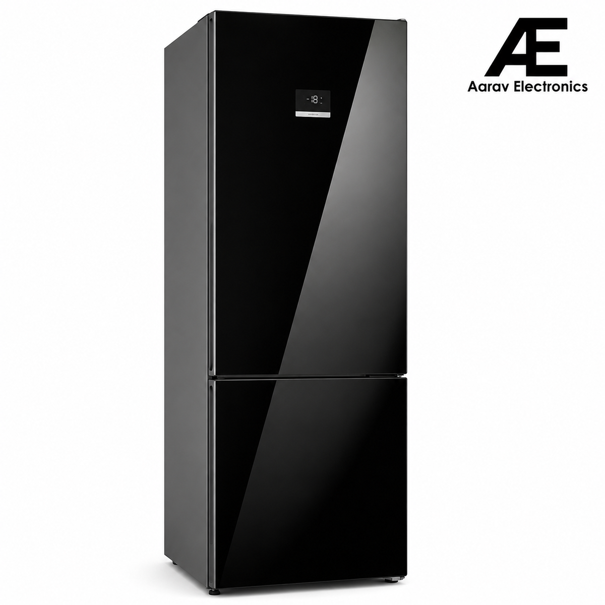 Bosch 508L 2 Star Inverter Frost Free Bottom Freezer Refrigerator (KGN56LB42I, Digital Display, Super Freeze, 80min Convert, Black Glass Door, VitaFresh, MultiAirflow, Home Connect)