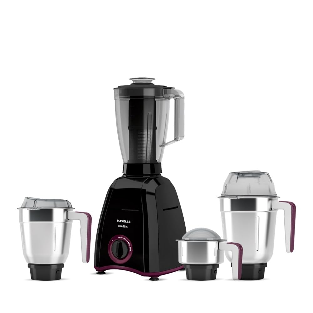 Havells Klassic 750W Mixer Grinder with 4 Jars | 21000 RPM Heavy Duty Motor | Stainless Steel Blades