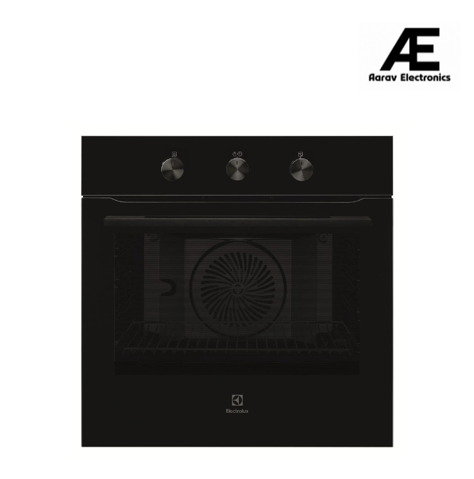 Electrolux 68L 60cm Built-In Oven with 5 Functions, UltimateTaste 300, Glass, Black, KOHLH00KA