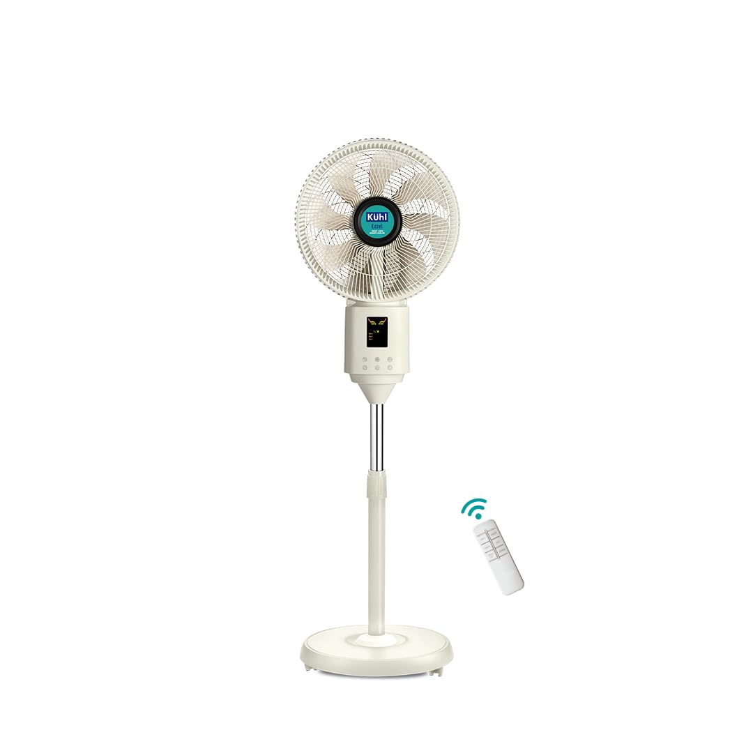 Kent KUHL Exzel H1 Next Gen Desert Cooler BLDC Pedestal with Mist &amp; Humidifier|8Blades |4Speed| Remote &amp; Touch Panel with Display| Height Adjustement| Low Noise|8 Hr Water Tank|400mm |Free installation