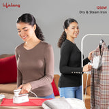 Lifelong 1250 Watt Garment Steamer for Clothes | Handheld Garment Steamer with Rest Stand for Iron | Portable &amp; Foldable Mini Steam Press Suitable For Traveling - 90 ml Tank Capacity (LLGRMS901)