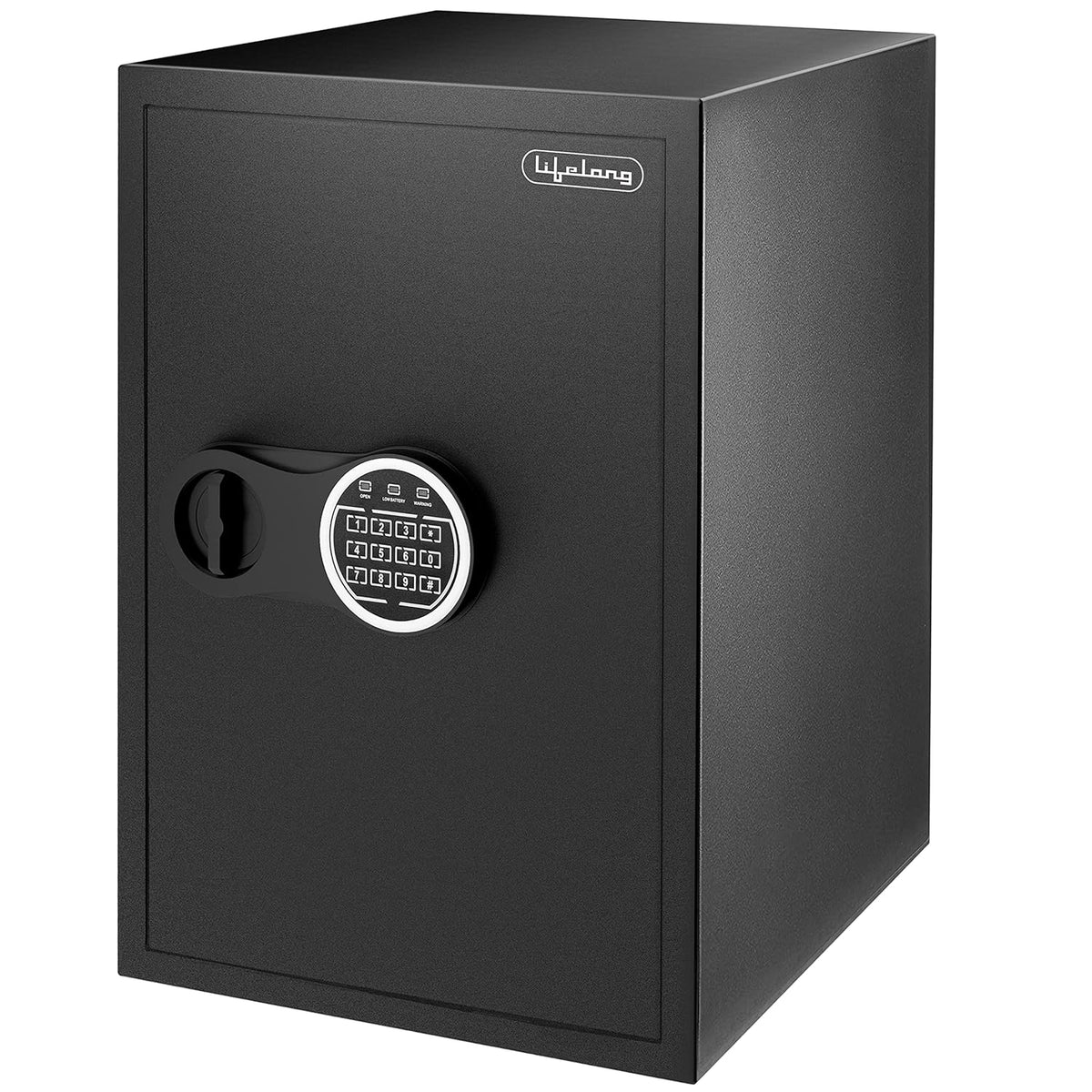 Lifelong 56 L Digital Safe Locker Box For Home & Office | Essential Smart Home Locker For Gold, Jewellery, Cash | Tijori Box | Electoric Keypad & Keys | Wardrobe Compatible, 1 Yr Warranty, Black