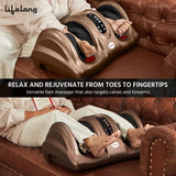 Lifelong Foot Massager Machine For Pain Relief With Heat &amp; Kneading Function - Also Used As Leg Calf Massager - Corded Electric Foot Massage Machine For Home With Customizable Settings (LLM81), Brown