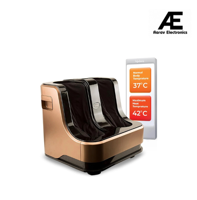 Lifelong Calf, Foot and Leg Massager Machine for Home - Pain Relief Massage for Legs - Heat + 4 Vibration Motors - Rolling, Kneading, and Shiatsu - Improve Blood Circulation, Dark Brown, 80W (LLM99)