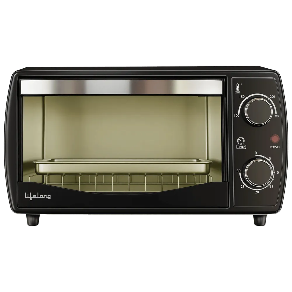 Lifelong OTG 10 Litre – Electric Oven Toaster Griller for Kitchen- 1000 W Auto Shut Off & 30 Minute Timer Control – Machine for Baking Pizza, Cake, Grilling Chicken & Toasting Bread at Home (LLOT10)