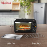 Lifelong OTG 10 Litre - Electric Oven Toaster Griller for Kitchen- 1000 W Auto Shut Off &amp; 30 Minute Timer Control - Machine for Baking Pizza, Cake, Grilling Chicken &amp; Toasting Bread at Home (LLOT10)