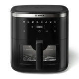 Bosch Crispmaxx Air Fryer 7.2L with baking tray, With Touch Panel,7 Presets menus,Illuminated Viewing Window, Shake Alarm,MAF671B5IN,Black