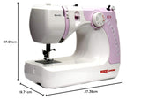 Usha Janome Marvela Pink Sewing Machine | Automatic Zig-Zag, 7 Built-In Stitches, 14 Stitch Functions (140737467), Free Threads Of Joy Sewing Kit (Open box  / without box)