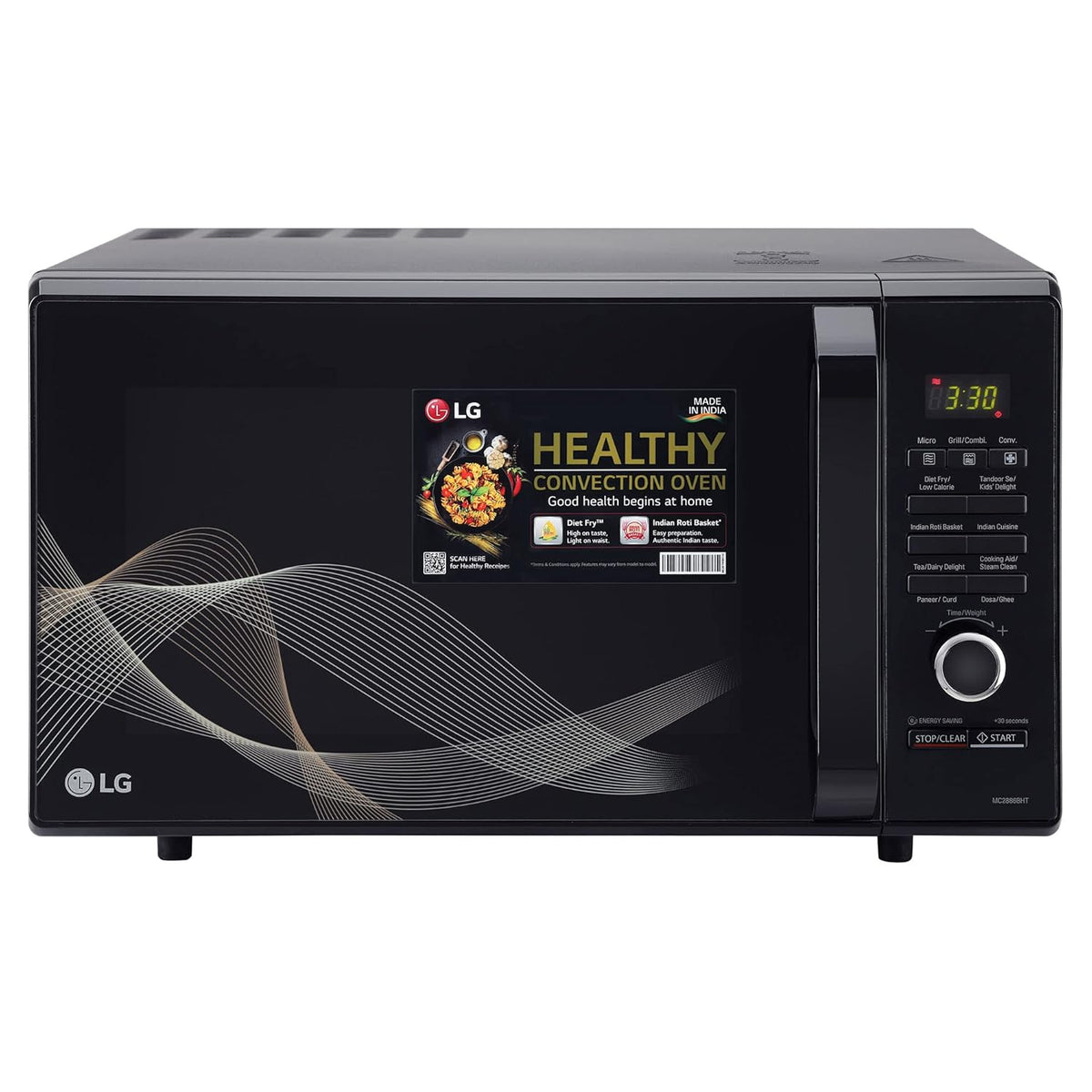 LG 28 L Convection Microwave Oven (MC2886BHT, Black, Diet Fry, Stainless Steel Cavity)
