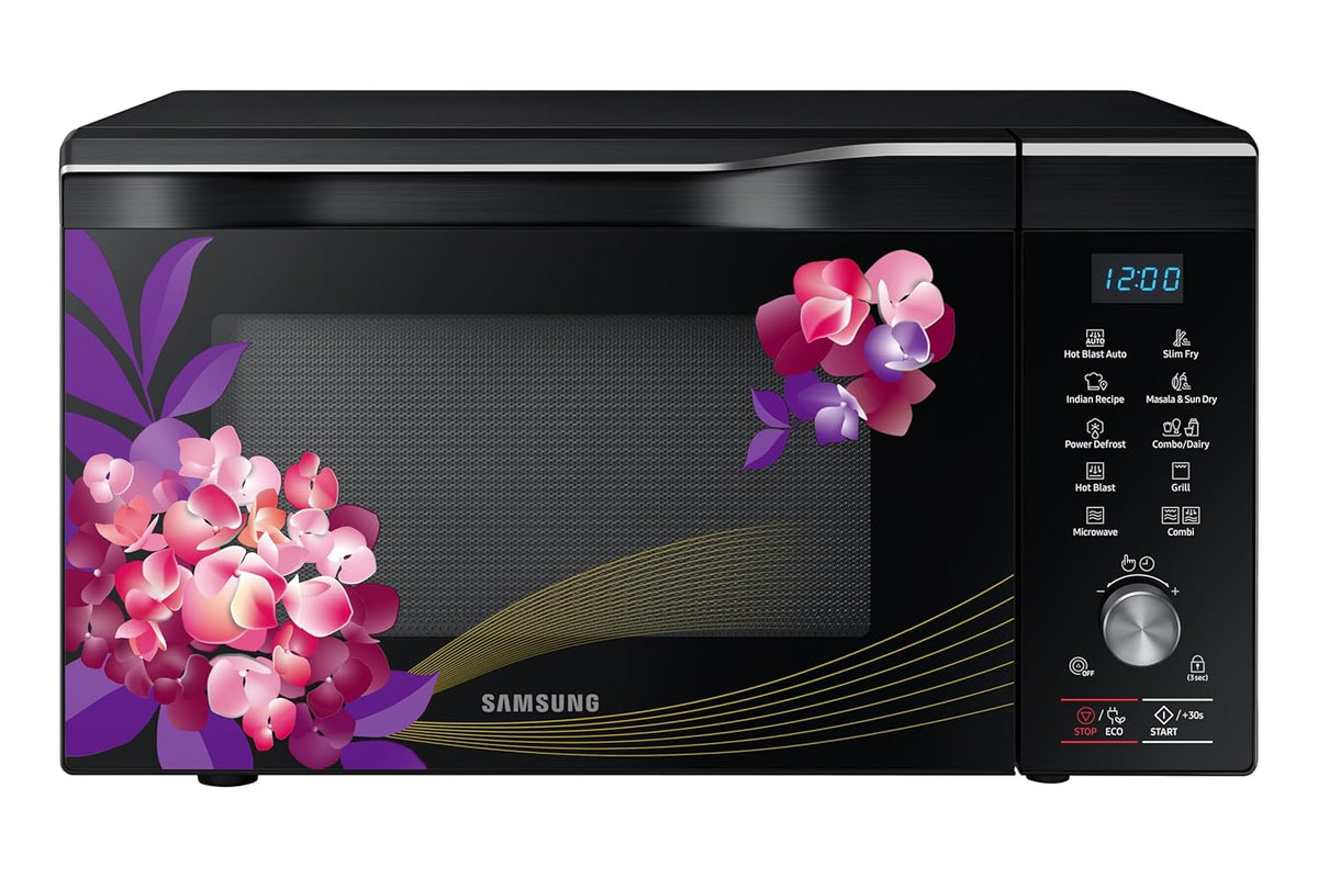 Samsung 32L Convection Microwave Oven (MC32K7056CH/TL, Black &amp; Pattern, 10 Yr warranty)