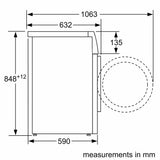 Siemens iQ500 7kg 1200 RPM Front Load Washing Machine | iQdrive Motor | varioSpeed | waveDrum | Large LED Touch Display - WM12J46SIN