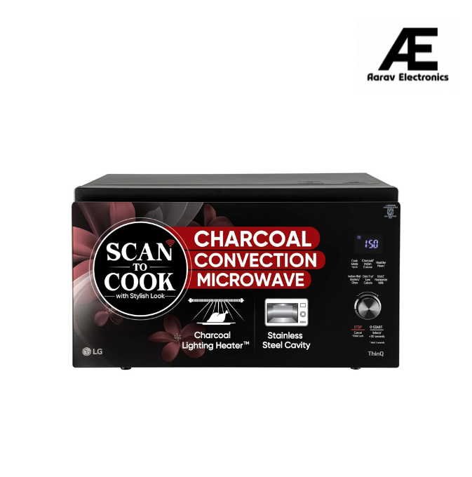 LG 32 L Scan to Cook Wi-Fi Enabled Charcoal Convection Healthy Microwave Oven (MJEN326PKW, Black, Heart Friendly, Pasteurized Milk, Ghee, Diet Fry &amp; 360° Motorised Rotisserie for Bar-be-queing)