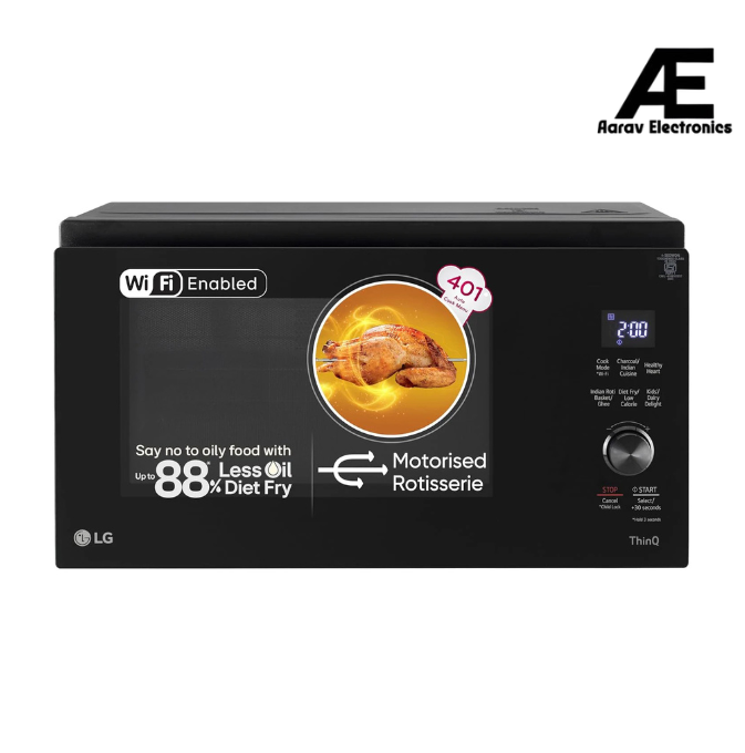 LG 32 L Scan to Cook Wi-Fi Enabled Charcoal Convection Healthy Microwave Oven (MJEN326ULW, Motorised Rotisserie for Bar-be-queing at home, Diet Fry &amp; 10 Year Warranty on Charcoal Heater, Black)