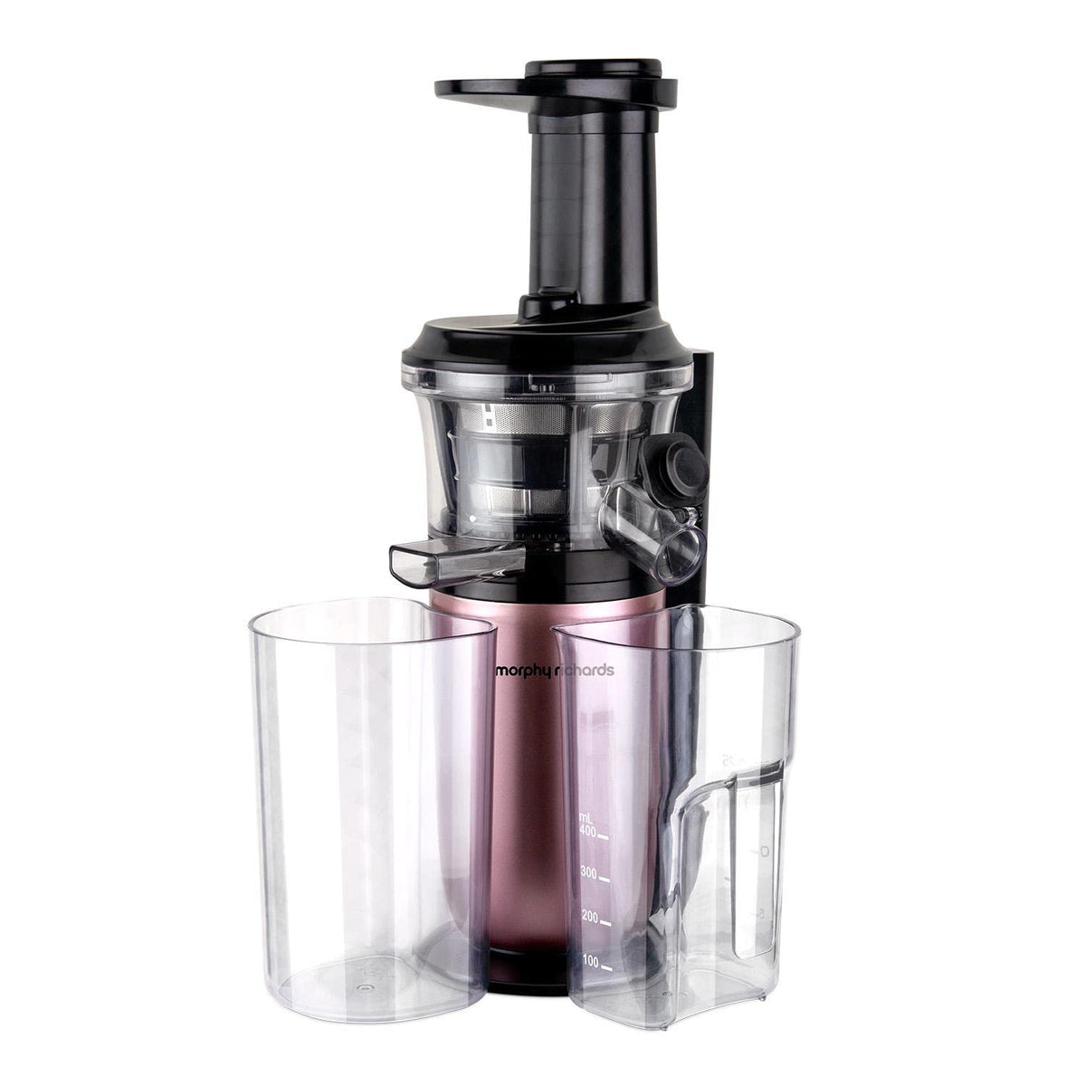 Morphy Richards Kenzo Cold Press Slow Juicer 150W | Powerful DC Motor|60 RPM for Maximum Juice Retention | Stainless Steel | Separate Juice &amp; Pulp Containers| Reverse Function|2-Yr Warranty【Rose Gold】