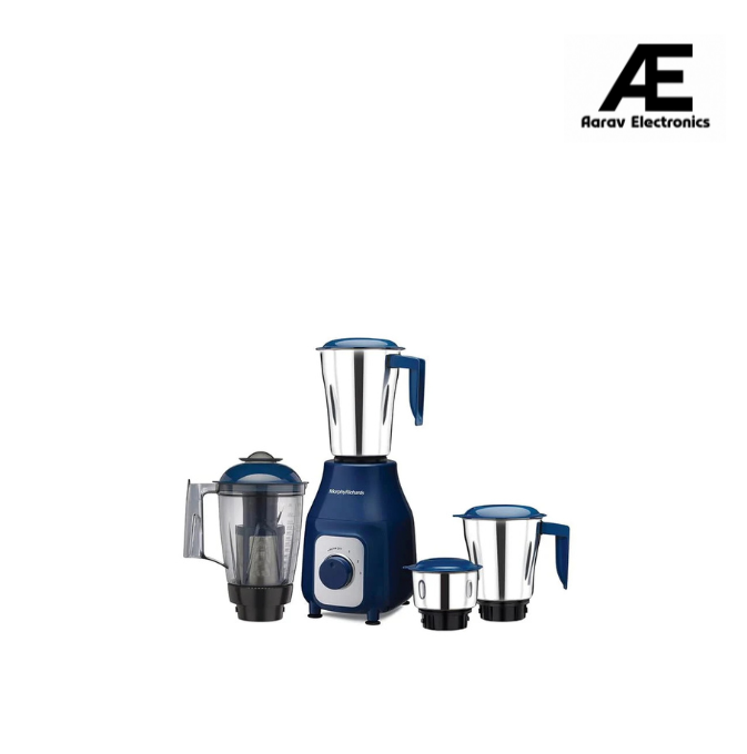 Morphy Richards TetraBlend 750W Mixer Grinder with 4 Jars (Blue &amp; Chrome) – Juicer, Chutney, Dry/Wet, Liquidizing Jar | Overload Protection | 3-Speed Control | 2-Year Warranty