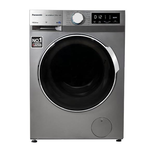 Panasonic 5 Star Front load 7Kg With 1400 RPM,15 Wash Program Gentle Kizukai Wash &amp; MirAie (Wash Wizard, Stain Genius, Water &amp; Engery Tracking, Maintenance alert One Touch Service)