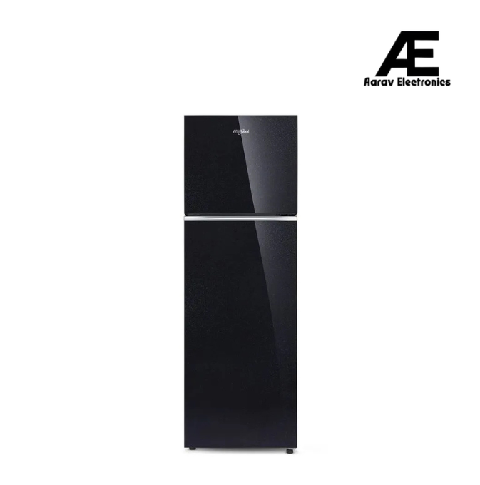 Whirlpool NEO 235L 2 Star Frost Free Double Door Glass Finish Refrigerator with Inverter Compressor, Multi Air Flow, Toughened Glass Shelves & Stabilizer-Free Operation, Crystal Black – NEO 278GD PRM CRYSTAL BLACK(2S)-Y (22328)