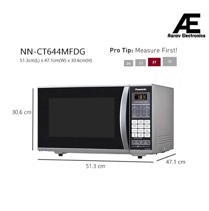 Panasonic 27L Convection Microwave Oven(NN-CT644MFDG,Black, Vapour Clean) with Starter Kit