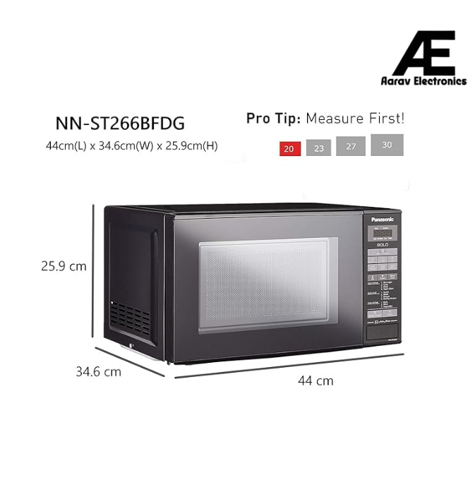 Panasonic 20L Solo Microwave Oven (NN-ST266BFDG, Black, 51 Auto Menus)