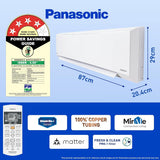 Panasonic 1 Ton 4 Star Wi-Fi Inverter Smart Split AC (Copper Condenser, 7 in 1 Convertible with True AI Mode, 4 Way Swing, PM 0.1 Air Purification Filter, CS/CU-NU12ZKY4W, White)