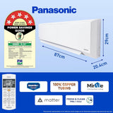 Panasonic 1 Ton 5 Star Wi-Fi Inverter Smart Split AC (Copper Condenser, 7 in 1 Convertible with True AI Mode, 4 Way Swing, PM 0.1 Air Purification Filter, CS/CU-NU12ZKY5W, White)