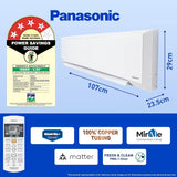 Panasonic 2 Ton 4 Star Wi-Fi Inverter Smart Split AC (Copper Condenser, 7 in 1 Convertible with True AI Mode, 4 Way Swing, PM 0.1 Air Purification Filter, CS/CU-NU24ZKY4W, White)