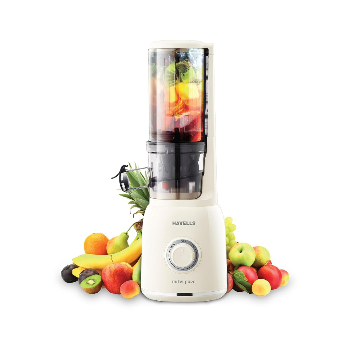 Havells Nutri Pure New Generation Cold Press Juicer|Low Noise DC Motor 105W,40 RPM|All-in-1 Fruit & Vegetable Juicer