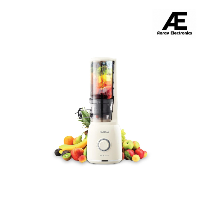Havells Nutri Pure New Generation Cold Press Juicer|Low Noise DC Motor 105W,40 RPM|All-in-1 Fruit & Vegetable Juicer