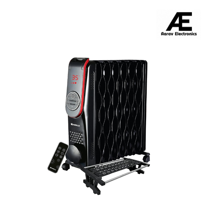 Havells 11 Fin 2500W Digital Oil Filled Radiator Heater (GHROFBMK250) | Remote, Fast Heating (Open Box / Without Box)