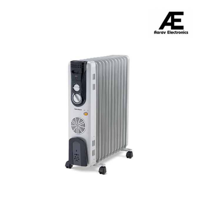 Morphy Richards OFR 13F 13-Fin Oil Filled Radiator Room Heater | 2900W (2500W + 400W PTC Fan) | Adjustable Thermostat, Safety Shut-Off, Castor Wheels | White