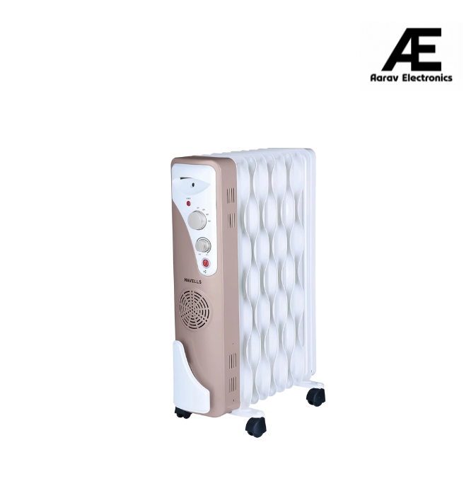 Havells 9 Fin OFR Heater 2400W with Fan – Oil Filled Radiator (Beige) (Open Box / Without Box)