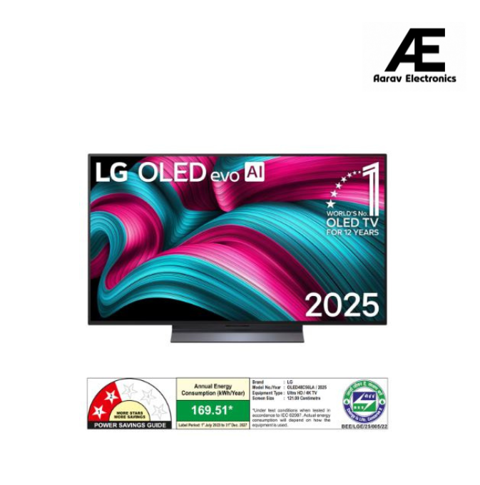 LG OLED evo AI 121cm (48) TV (C5), α9 Gen8 AI Processor 4K, VRR 144Hz, Dolby Vision &amp; Dolby Atmos, 2025