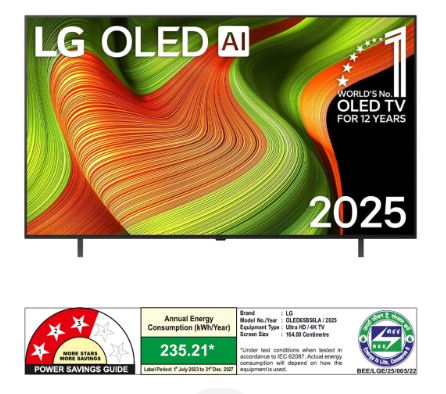 LG OLED AI 139cm (55) TV (B5), α8 Gen2 AI Processor 4K, 20W Audio, Dolby Vision &amp; Atmos, 120Hz Refresh Rate (2025 Model)