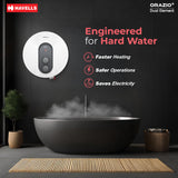 Havells ORAZIO+ 15L Storage Water Heater(Geyser)|5 Star Rated|33% Faster Heating|Dual adjustable knob|Whirlflow Technology|High Rise suitable|Safer to use| Feroglas Coated Inner Container (White Grey)