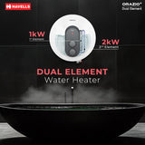 Havells ORAZIO+ 25L Storage Water Heater(Geyser)|5 Star Rated|33% Faster Heating|Dual adjustable knob|Whirlflow Technology|High Rise suitable|Safer to use| Feroglas Coated Inner Container (White Grey)