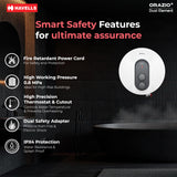 Havells ORAZIO+ 15L Storage Water Heater(Geyser)|5 Star Rated|33% Faster Heating|Dual adjustable knob|Whirlflow Technology|High Rise suitable|Safer to use| Feroglas Coated Inner Container (White Grey)