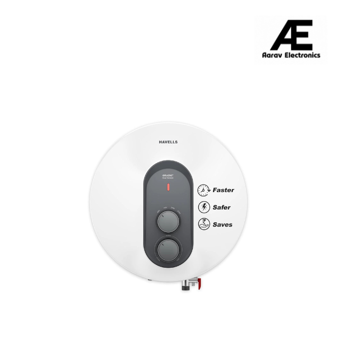 Havells ORAZIO+ 25L Storage Water Heater(Geyser)|5 Star Rated|33% Faster Heating|Dual adjustable knob|Whirlflow Technology|High Rise suitable|Safer to use| Feroglas Coated Inner Container (White Grey)