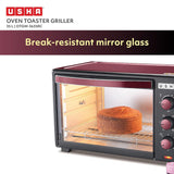 USHA 3635Rc 35L Oven Toaster Grill With Rotisserie And Convection For 360 Degree Even Cooking, 6 Mode Heating Function(Wine &amp; Matte Black), 1600 Watts, 35 liter