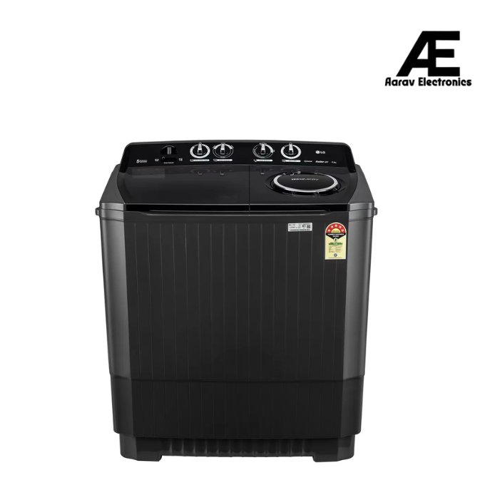 LG 11.5Kg Semi Automatic Top Load Washing Machine, Roller Jet Pulsator + Soak, Full Black , P115ASLAZ