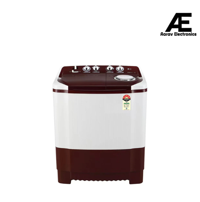 LG 7.5Kg Semi Automatic Top Load Washing Machine, Roller Jet Pulsator, Burgundy